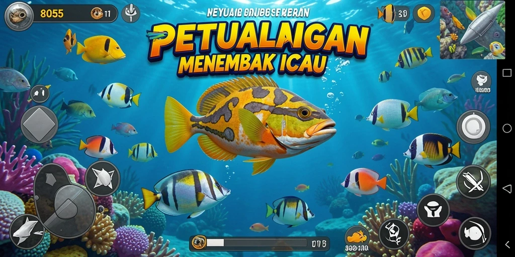 Tampilan gameplay Tembak Ikan yang menyenangkan dan menarik.