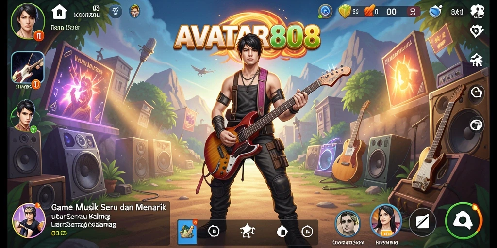 Tampilan gameplay menarik dari AVATAR808 yang menawarkan pengalaman musik interaktif.