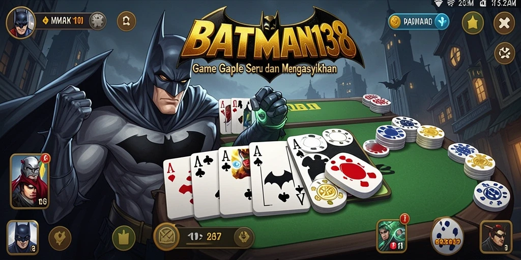 Screenshot gameplay <strong>BATMAN138</strong> menunjukkan aksi seru Gaple dengan teman.