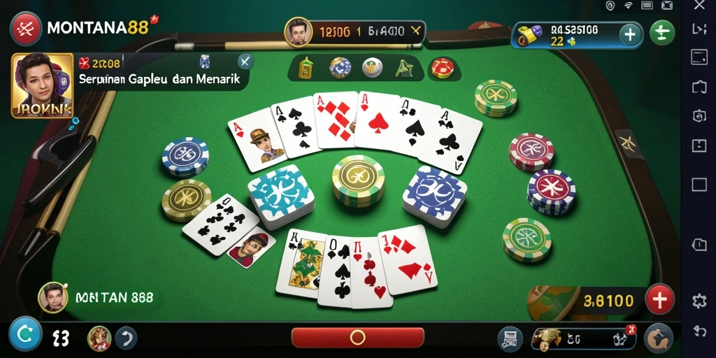 Gameplay seru Gaple di MONTANA88 dengan teman-teman.